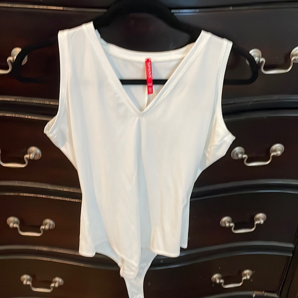 Spanx Sleeveless Top White Bodysuit